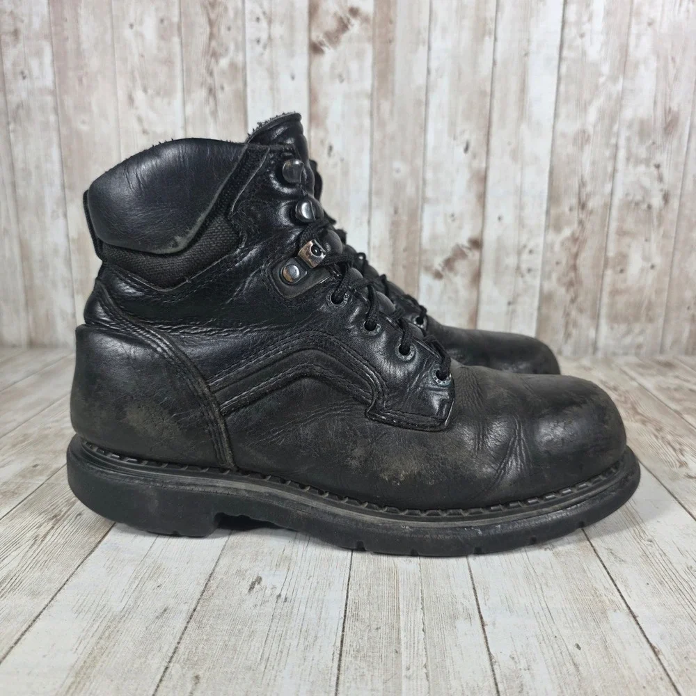 Red Wing‎ Shoes Black Leather Work Boots USA Made Men's Size 8 EH Rated